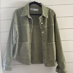 Zara Khaki/Green Jacket Denim material
